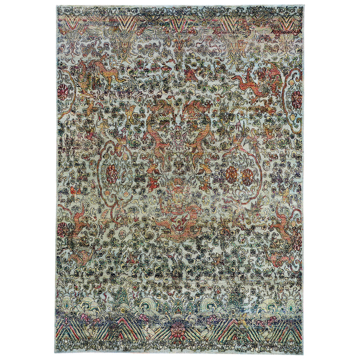 Grey Alchemy Transitional Silk Rug - 8'10" x 12'7"