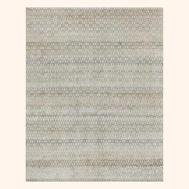 Beige Transitional Silk Rug - 8' x 10'
