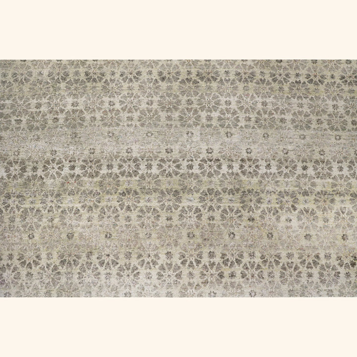Beige Transitional Silk Rug - 8' x 10'