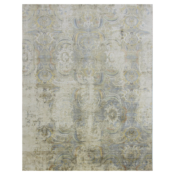 Multicolored Traditional Silk Rug - 6' x 9'