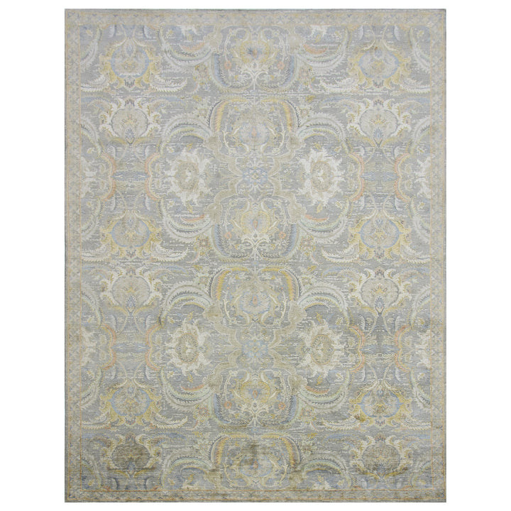 Multicolored Traditional Silk Rug - 6' x 9'