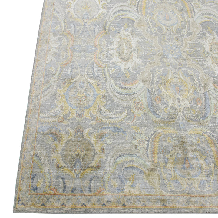 Multicolored Traditional Silk Rug - 6' x 9'