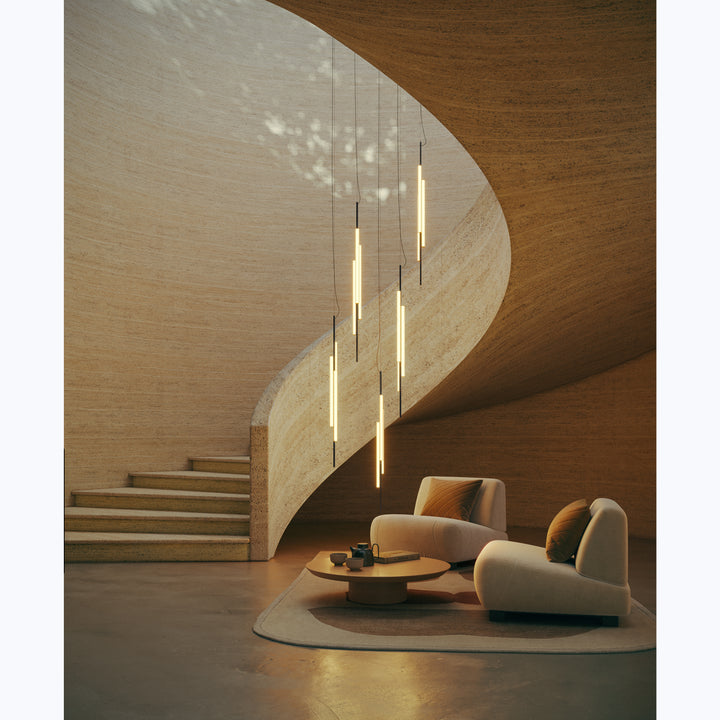 Ambrosia Tri-Light Hanging Pendant Black / 51.2" / Warm White