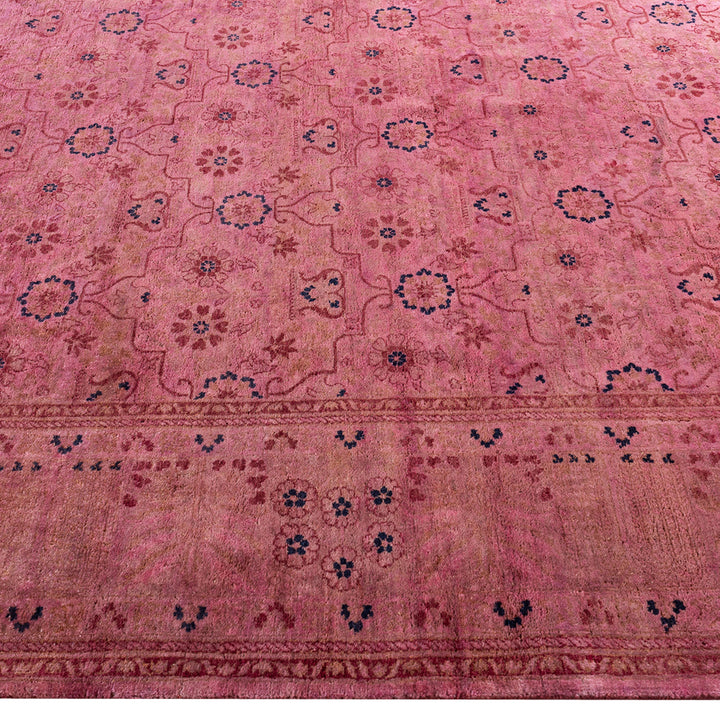 Pink Overdyed Wool Rug - 7'10" x 10'1"