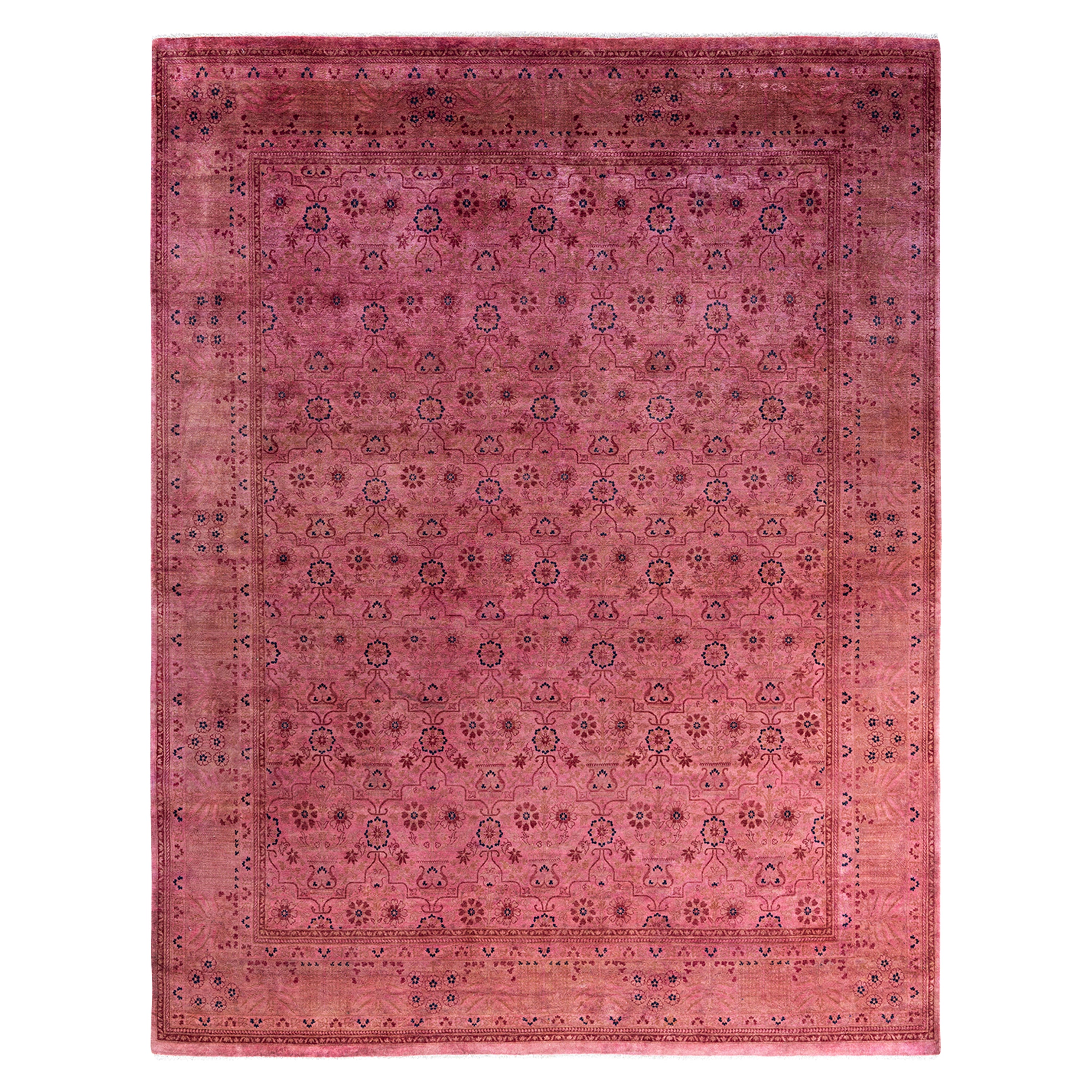 Pink Overdyed Wool Rug - 7'10" x 10'1"