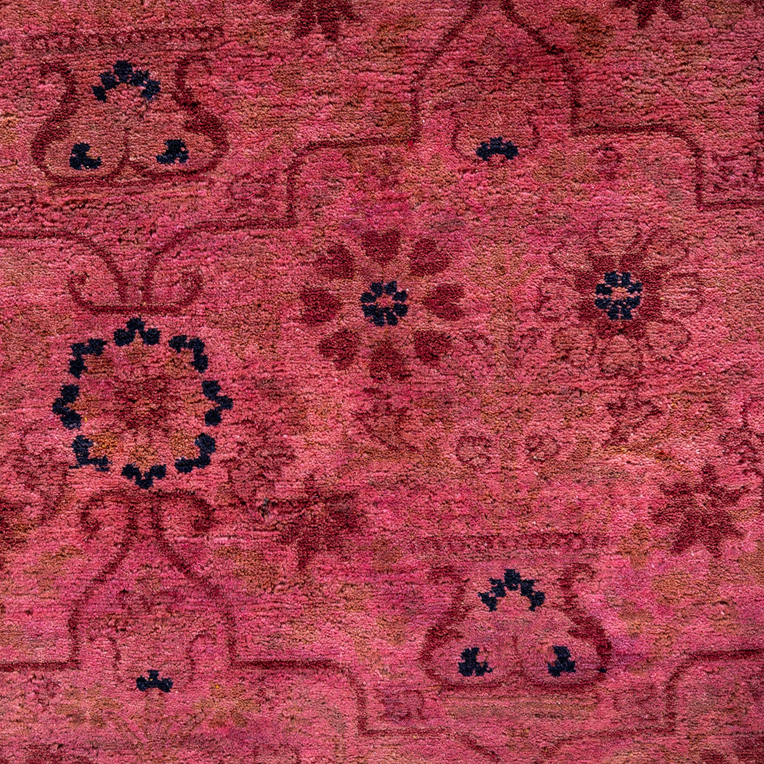 Pink Overdyed Wool Rug - 7'10" x 10'1"