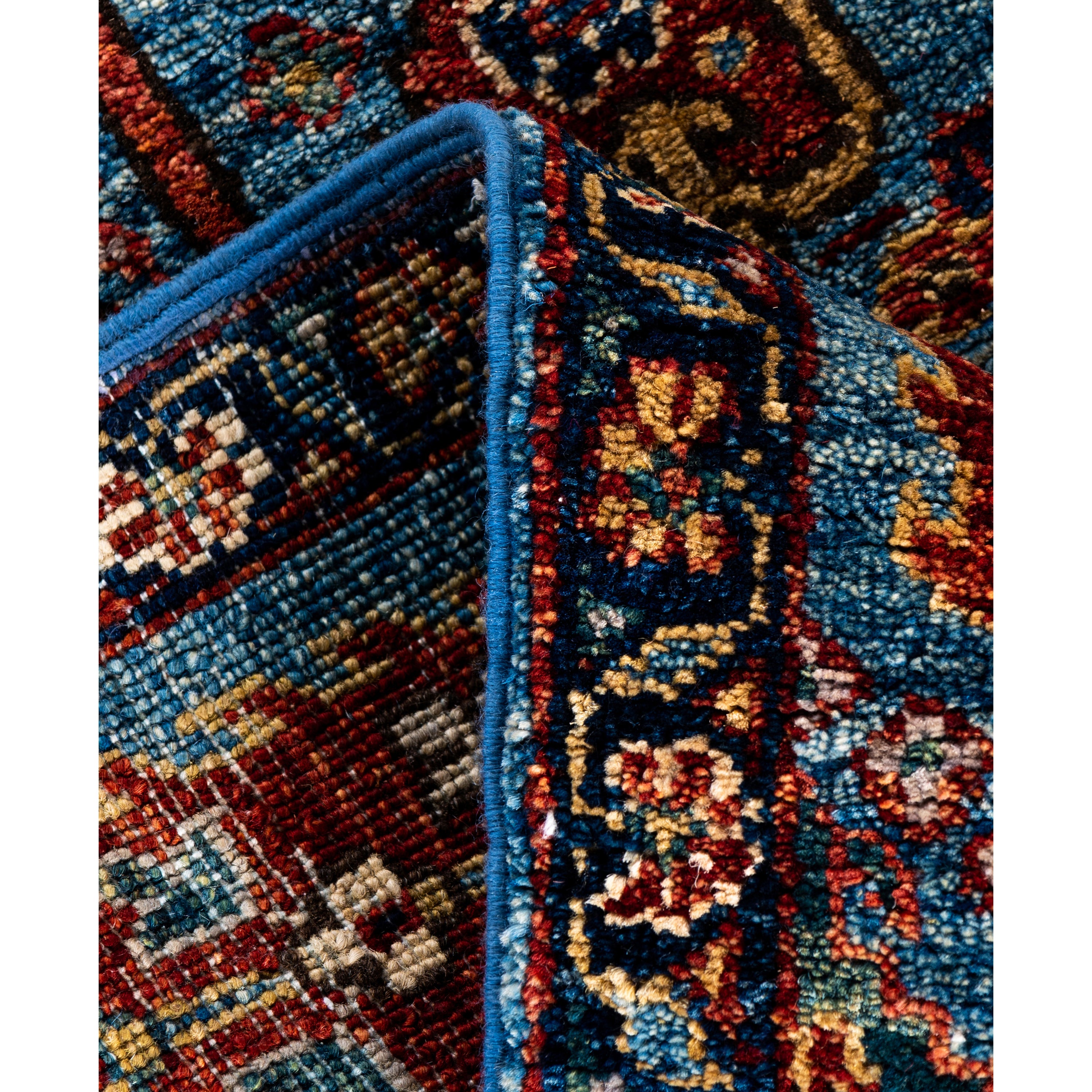 Light Blue Traditional Serapi Wool Rug - 2'9" x 9'10"