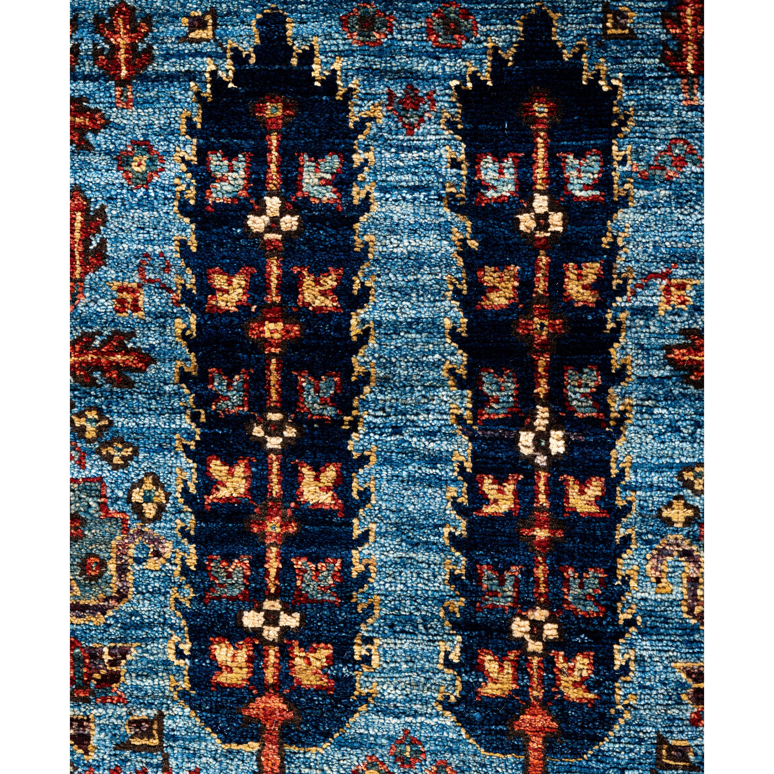 Light Blue Traditional Serapi Wool Rug - 2'9" x 9'10"