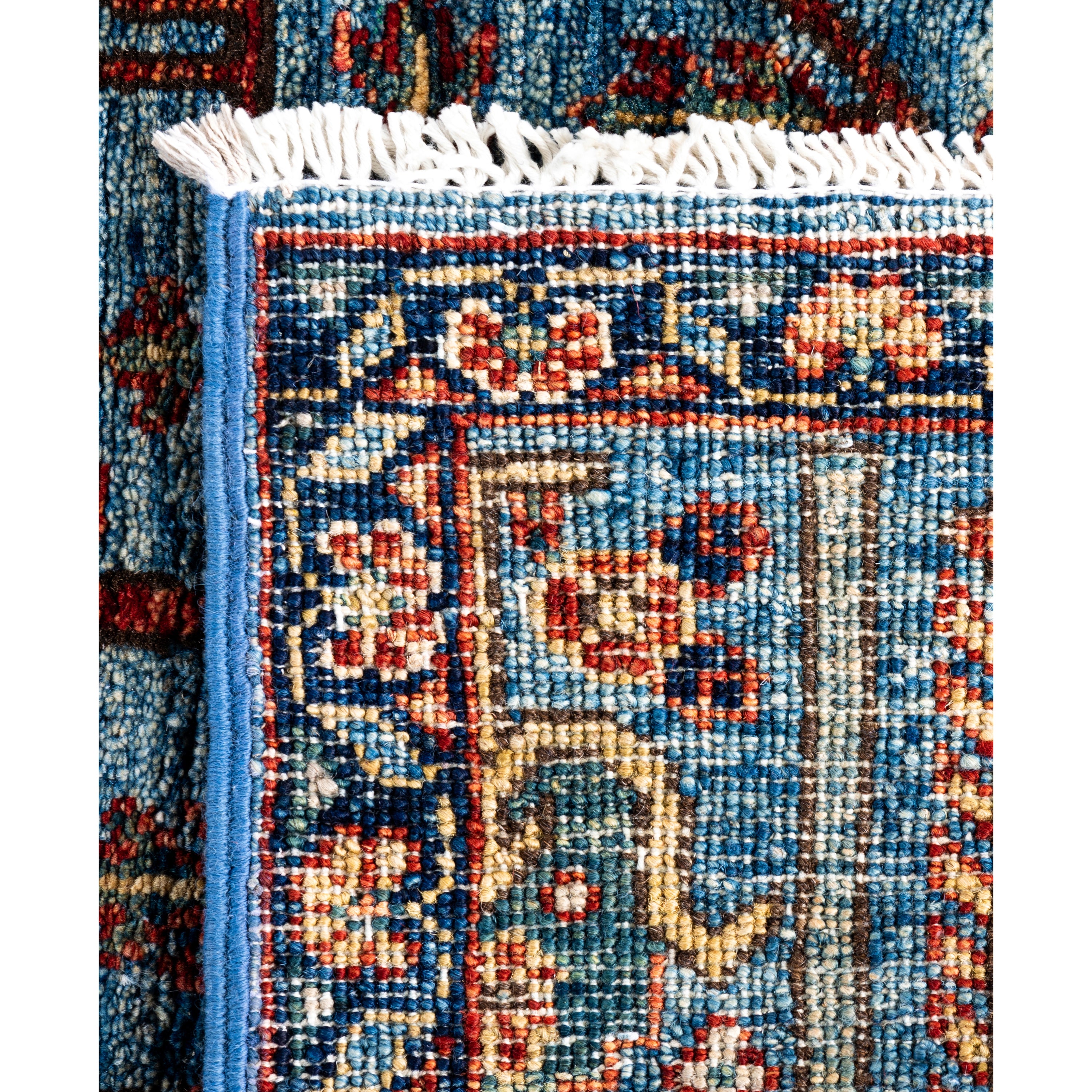 Light Blue Traditional Serapi Wool Rug - 2'9" x 9'10"