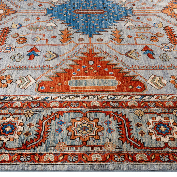 Grey Traditional Serapi Wool Rug - 8' x 9'11"