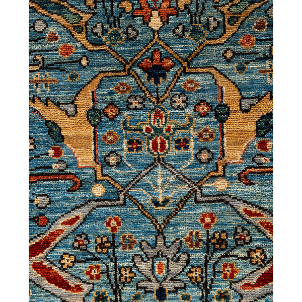 Light Blue Traditional Serapi Wool Runner - 2'7" x 9'11"