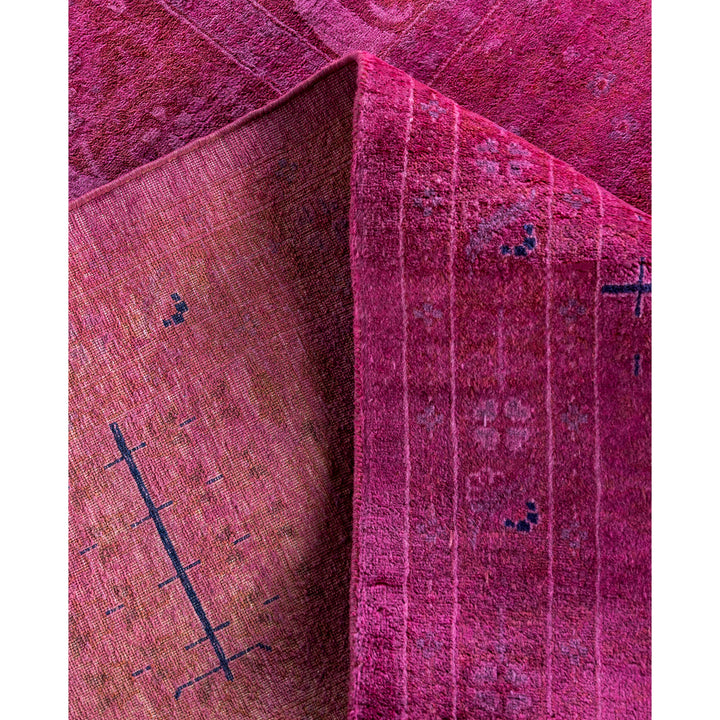 Pink Overdyed Wool Rug - 9'1" x 12'