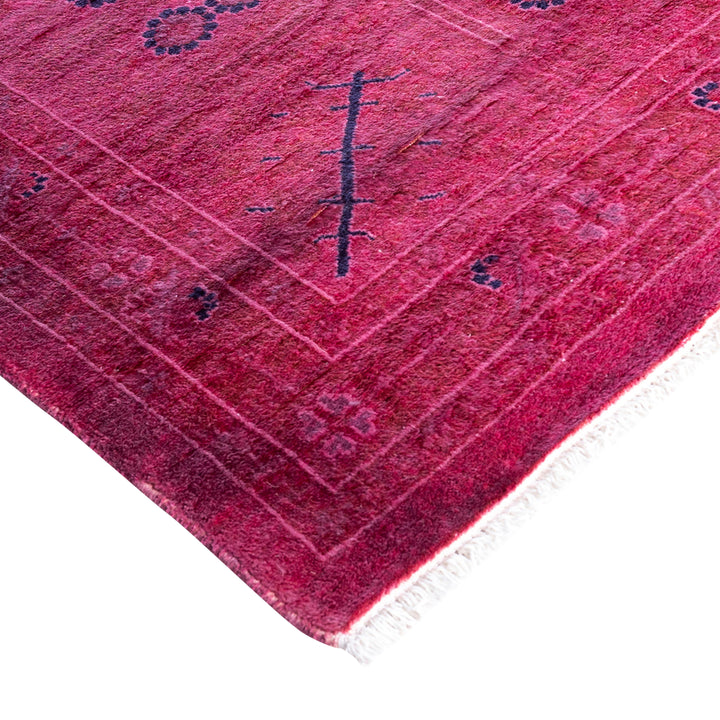 Pink Overdyed Wool Rug - 9'1" x 12'