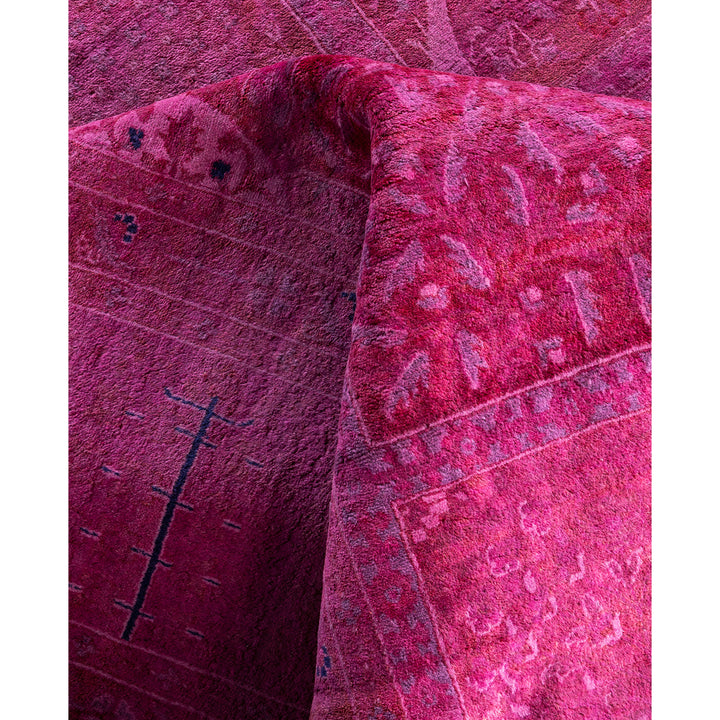 Pink Overdyed Wool Rug - 9'1" x 12'