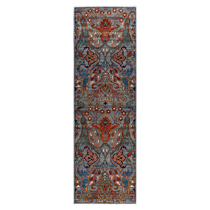 Grey Traditional Serapi Wool Runner - 2'8" x 8'4"