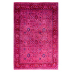 Pink Overdyed Wool Rug - 6'3" x 9'2"