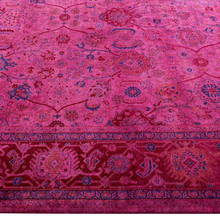 Pink Overdyed Wool Rug - 6'3" x 9'2"