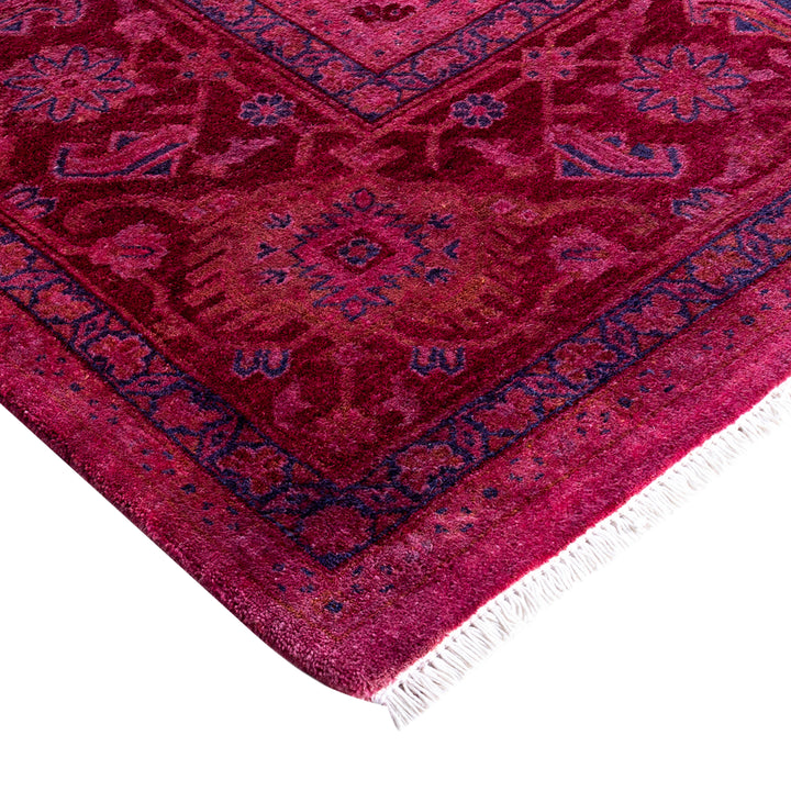 Pink Overdyed Wool Rug - 6'3" x 9'2"