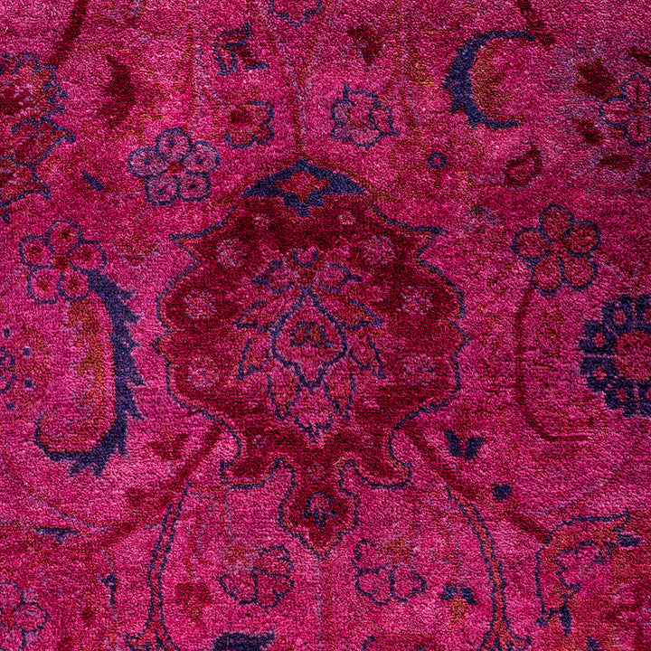 Pink Overdyed Wool Rug - 6'3" x 9'2"