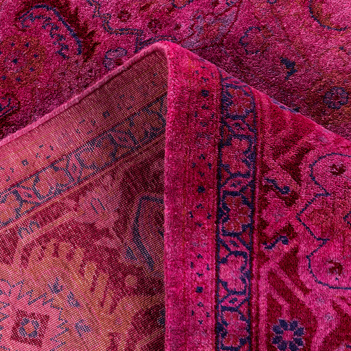 Pink Overdyed Wool Rug - 6'3" x 9'2"