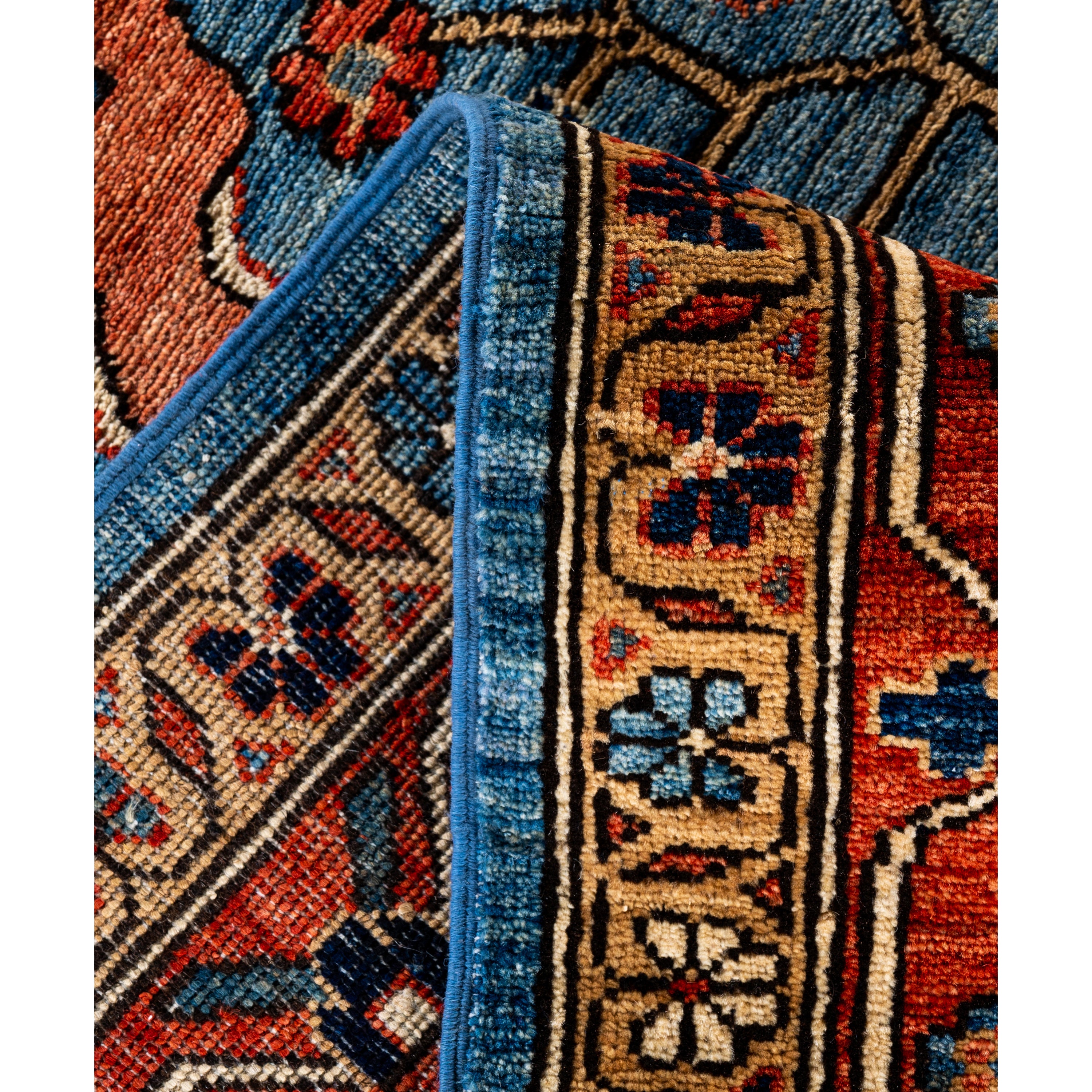 Light Blue Traditional Serapi Wool Rug - 9'2" x 11'11"