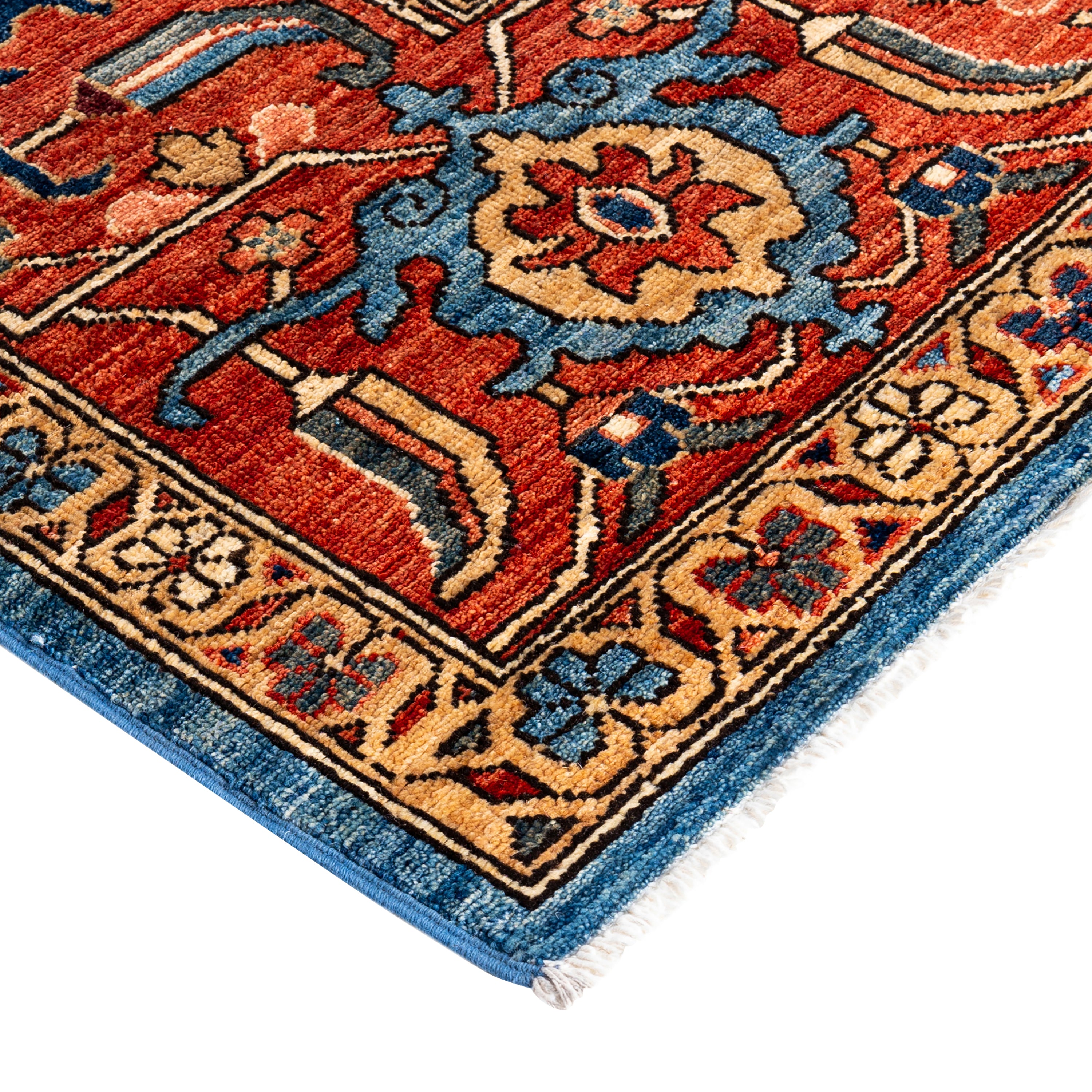 Light Blue Traditional Serapi Wool Rug - 9'2" x 11'11"