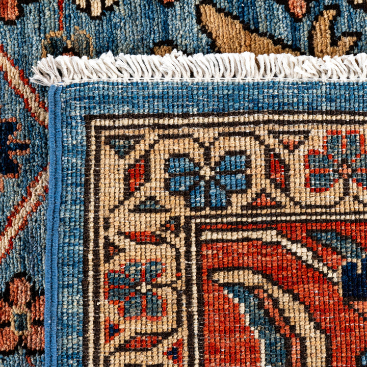 Light Blue Traditional Serapi Wool Rug - 9'2" x 11'11"