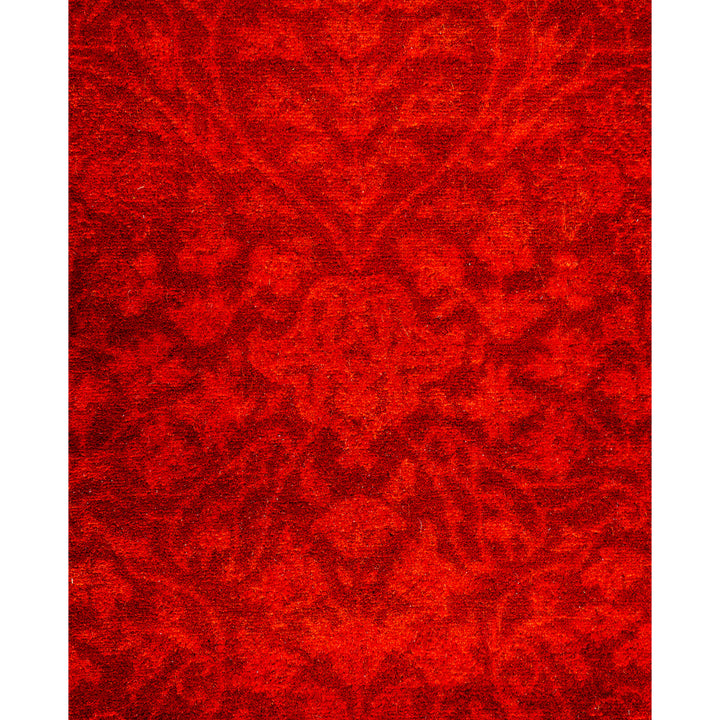 Red Overdyed Wool Rug - 2'7" x 20'9"