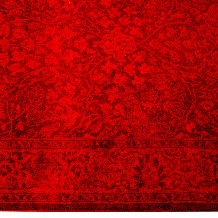 Red Overdyed Wool Rug - 2'7" x 20'9"