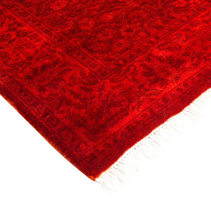 Red Overdyed Wool Rug - 2'7" x 20'9"
