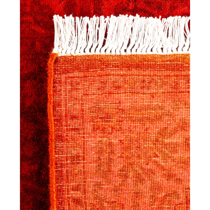 Red Overdyed Wool Rug - 2'7" x 20'9"