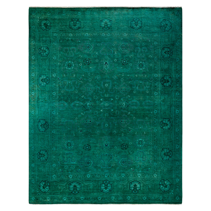 Green Overdyed Wool Rug - 8' x 10'3"