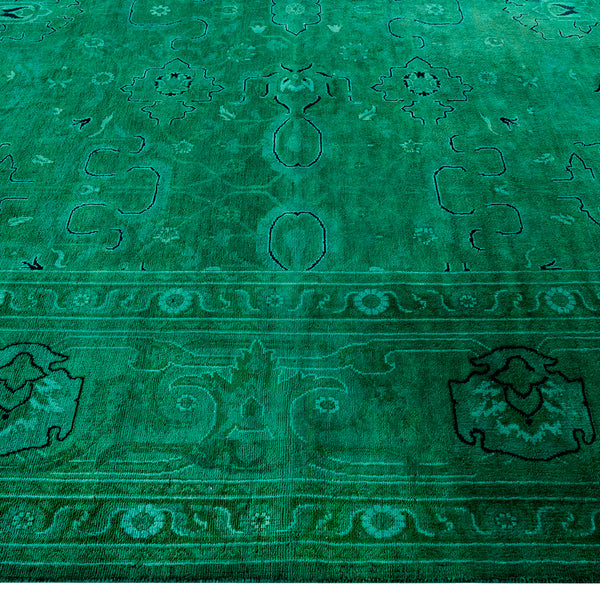 Green Overdyed Wool Rug - 8' x 10'3"