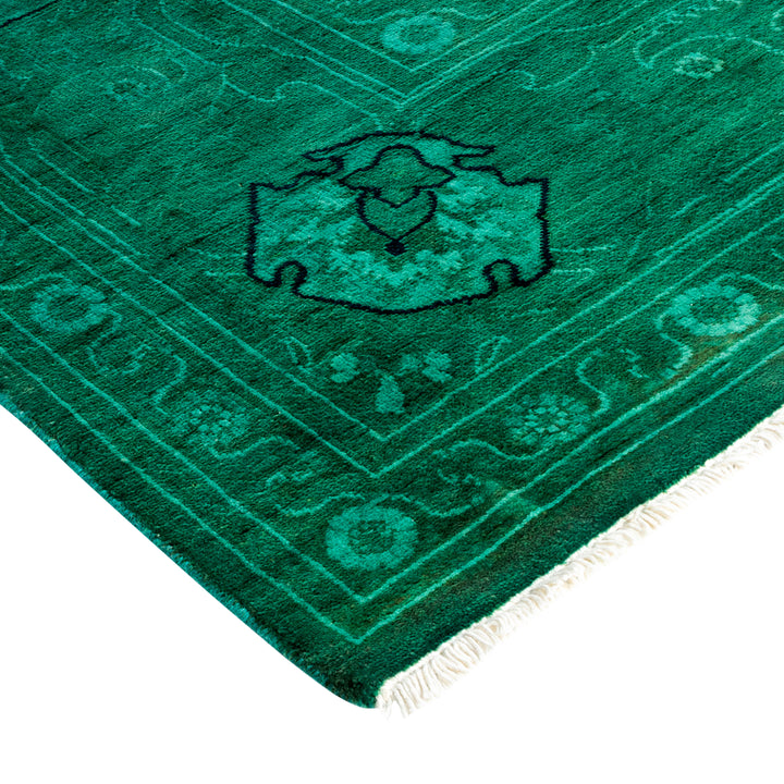Green Overdyed Wool Rug - 8' x 10'3"