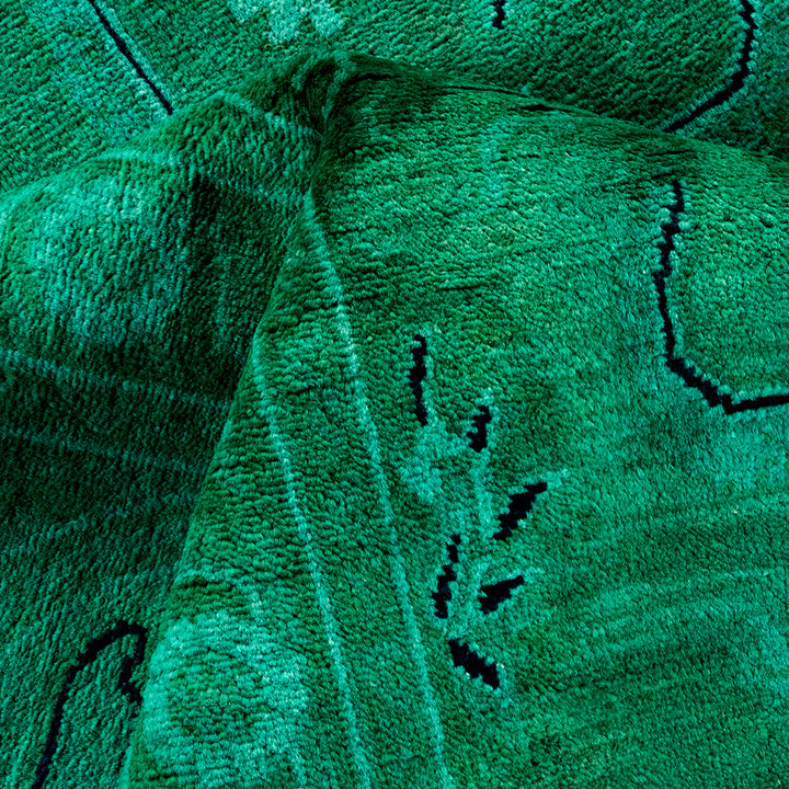 Green Overdyed Wool Rug - 8' x 10'3"