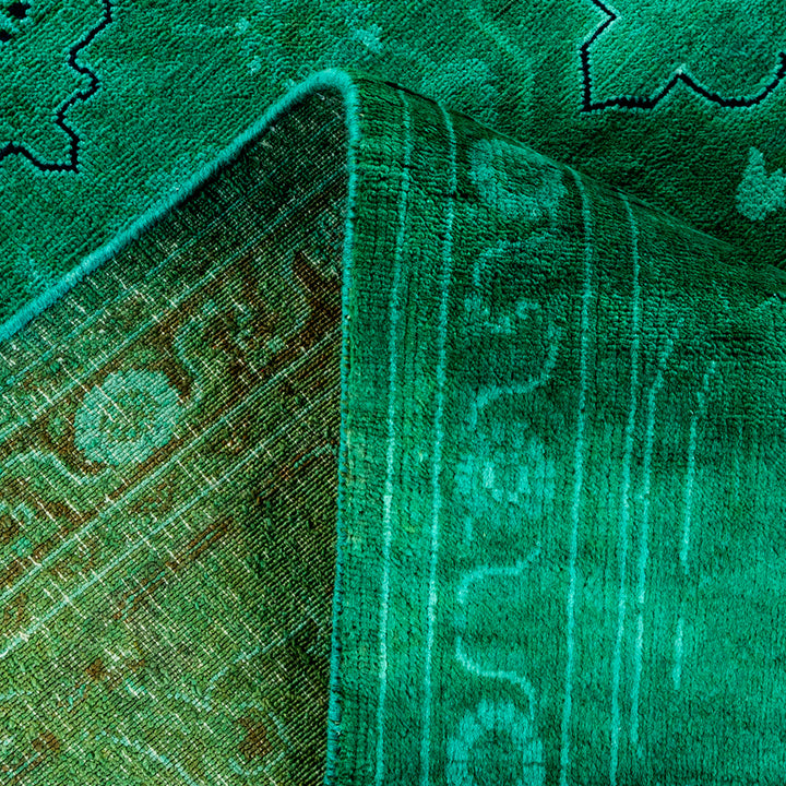 Green Overdyed Wool Rug - 8' x 10'3"