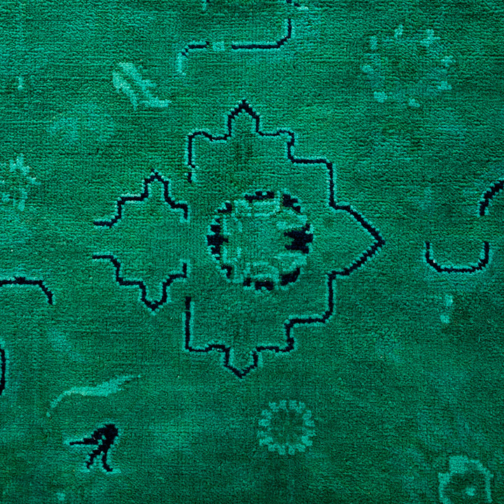 Green Overdyed Wool Rug - 8' x 10'3"