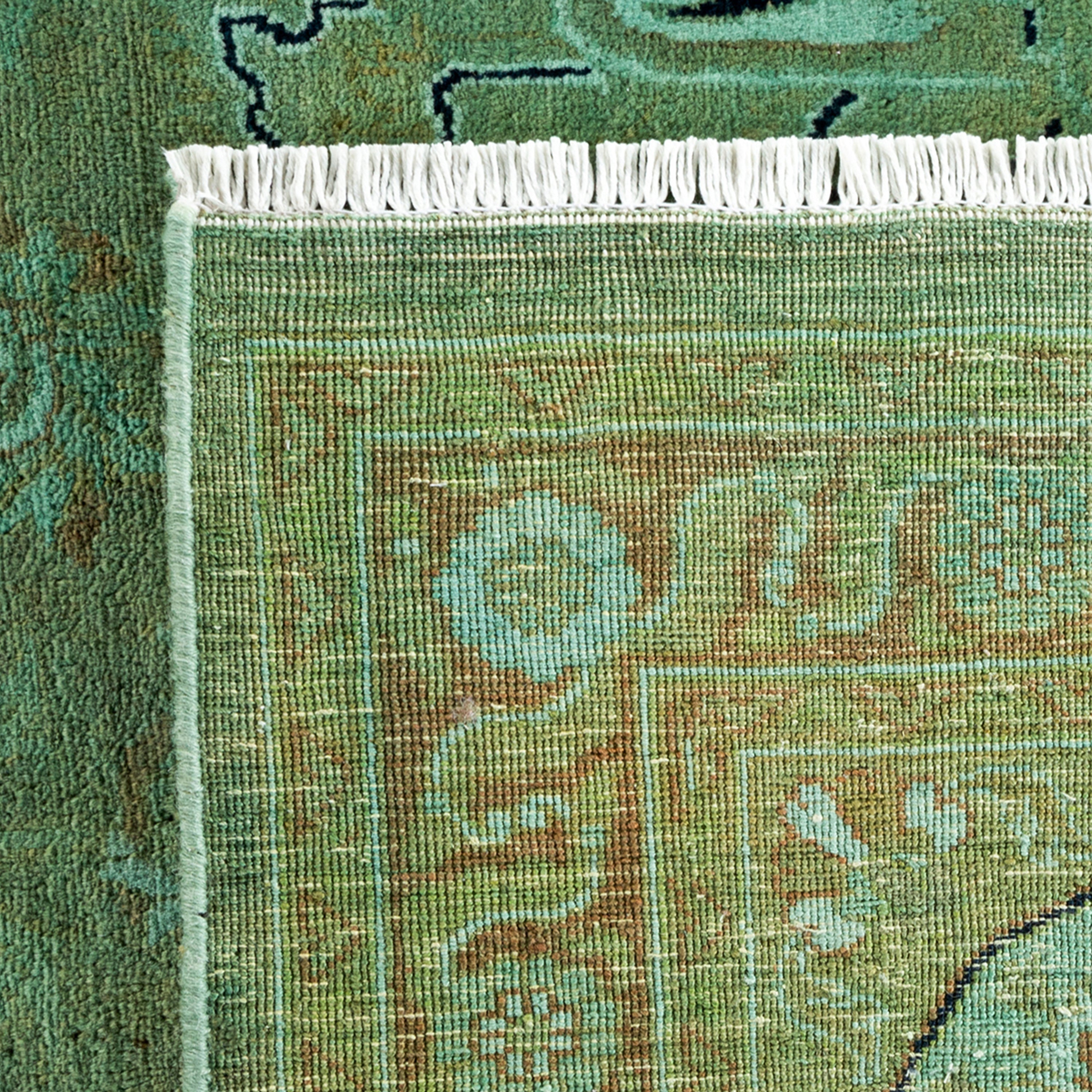 Green Overdyed Wool Rug - 9'1" x 12'4"