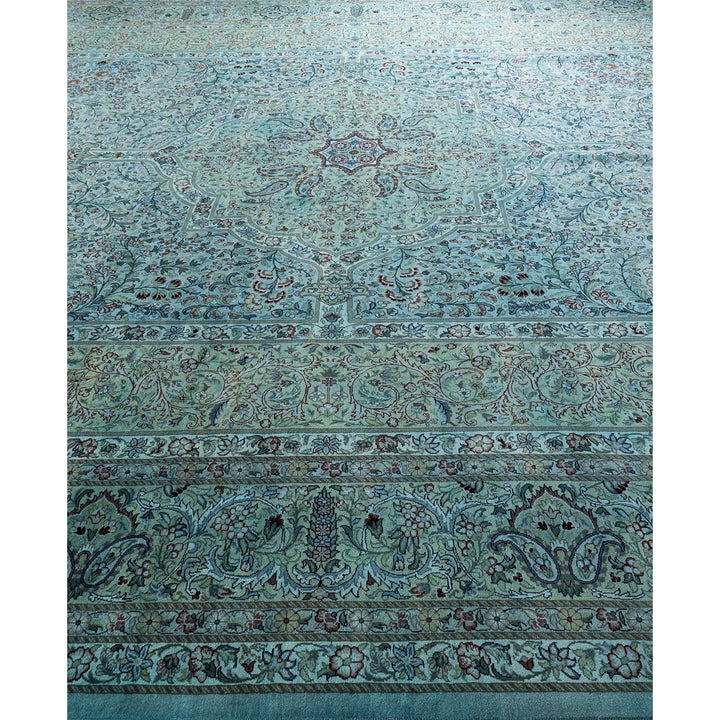 Beige Overdyed Wool Rug - 12'1" x 17'10"