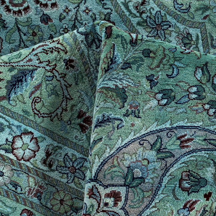 Beige Overdyed Wool Rug - 12'1" x 17'10"