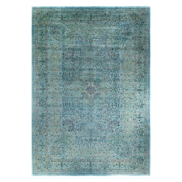 Beige Overdyed Wool Rug - 12'1" x 17'10"