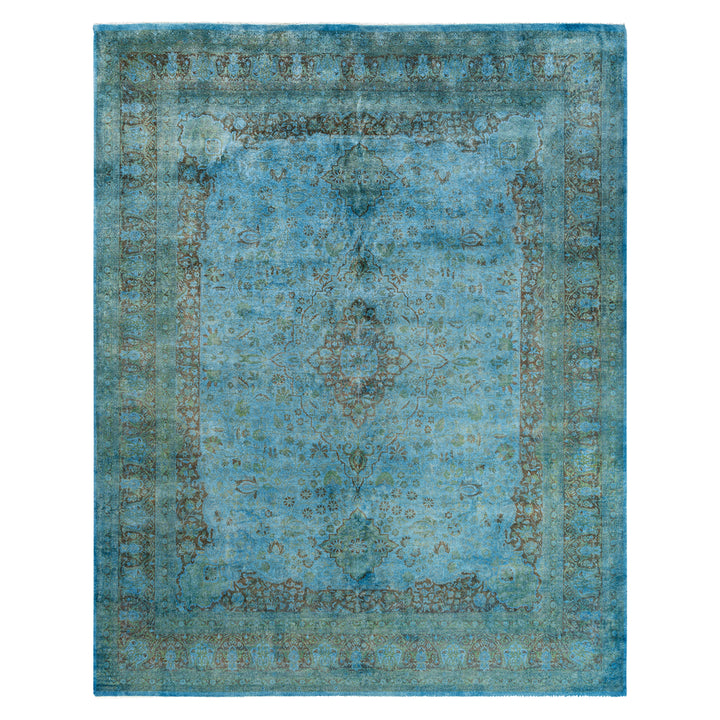 Blue Overdyed Wool Rug - 8'1" x 10'1"