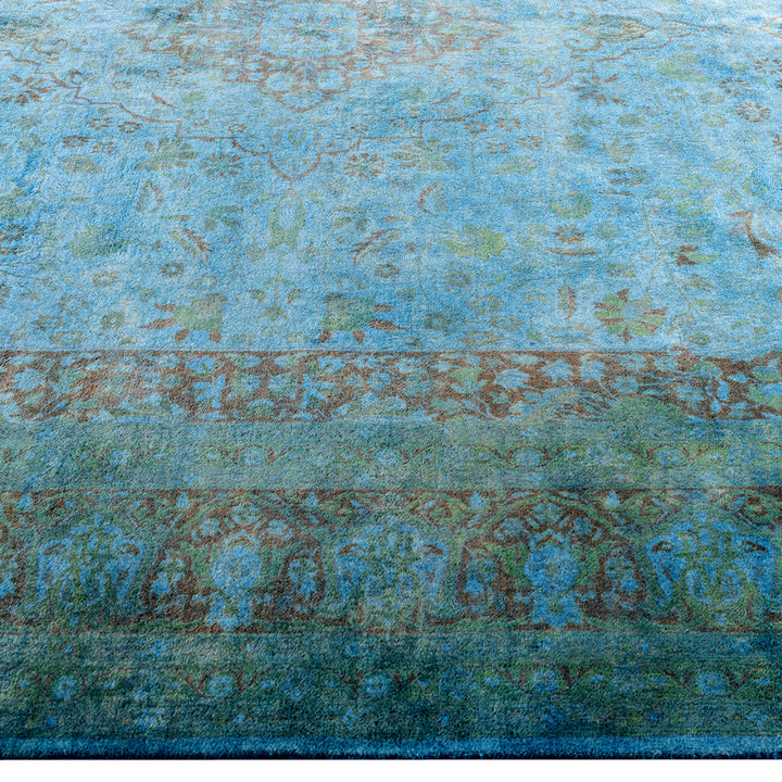 Blue Overdyed Wool Rug - 8'1" x 10'1"