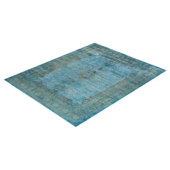 Blue Overdyed Wool Rug - 8'1" x 10'1"