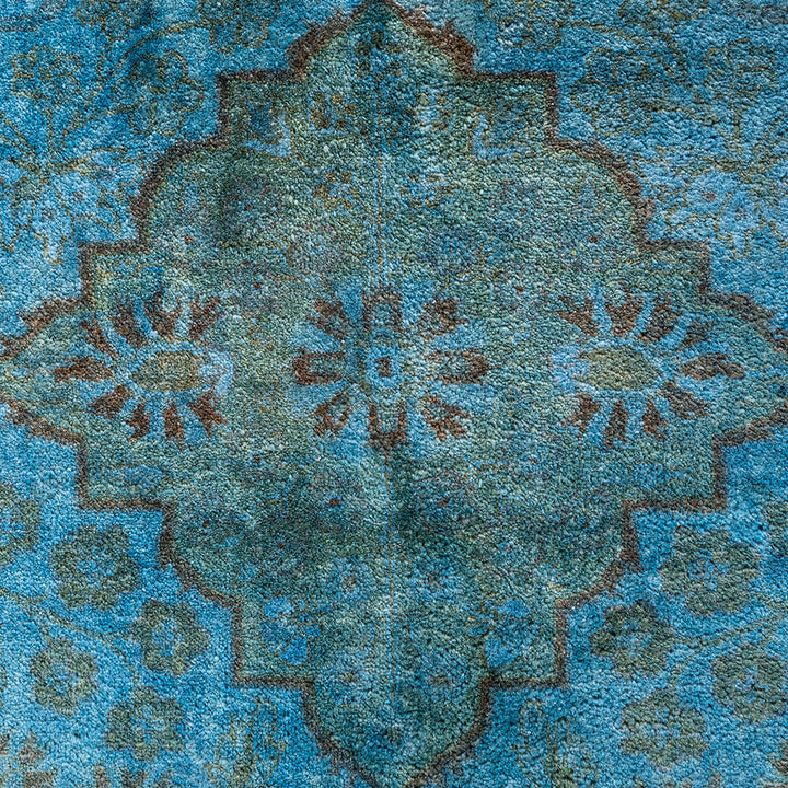 Blue Overdyed Wool Rug - 8'1" x 10'1"