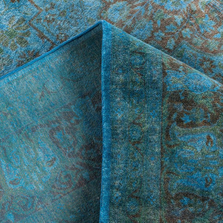 Blue Overdyed Wool Rug - 8'1" x 10'1"