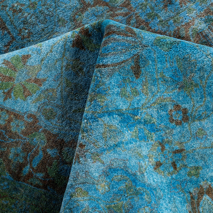Blue Overdyed Wool Rug - 8'1" x 10'1"