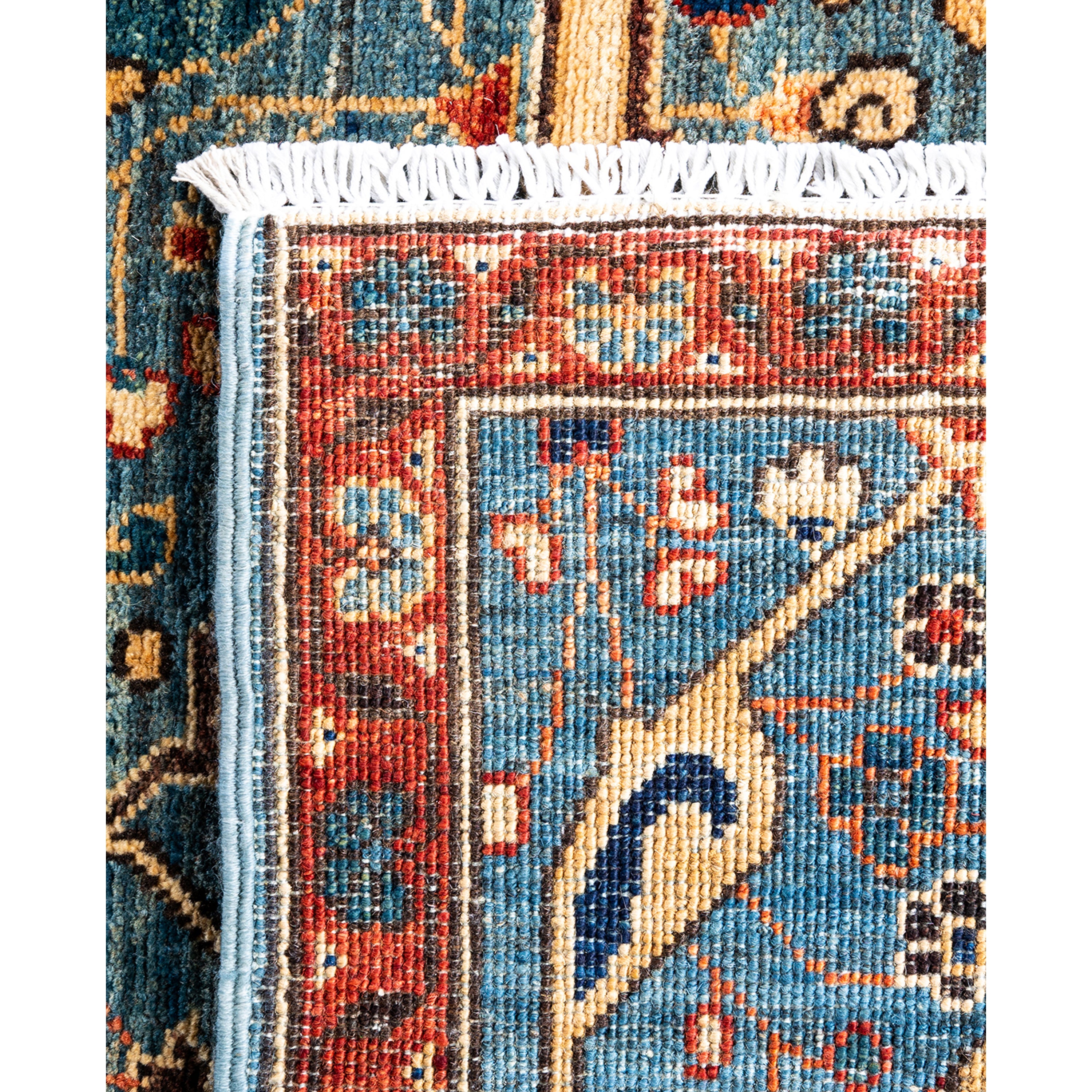 Light Blue Traditional Serapi Wool Runner - 2'8" x 9'9"