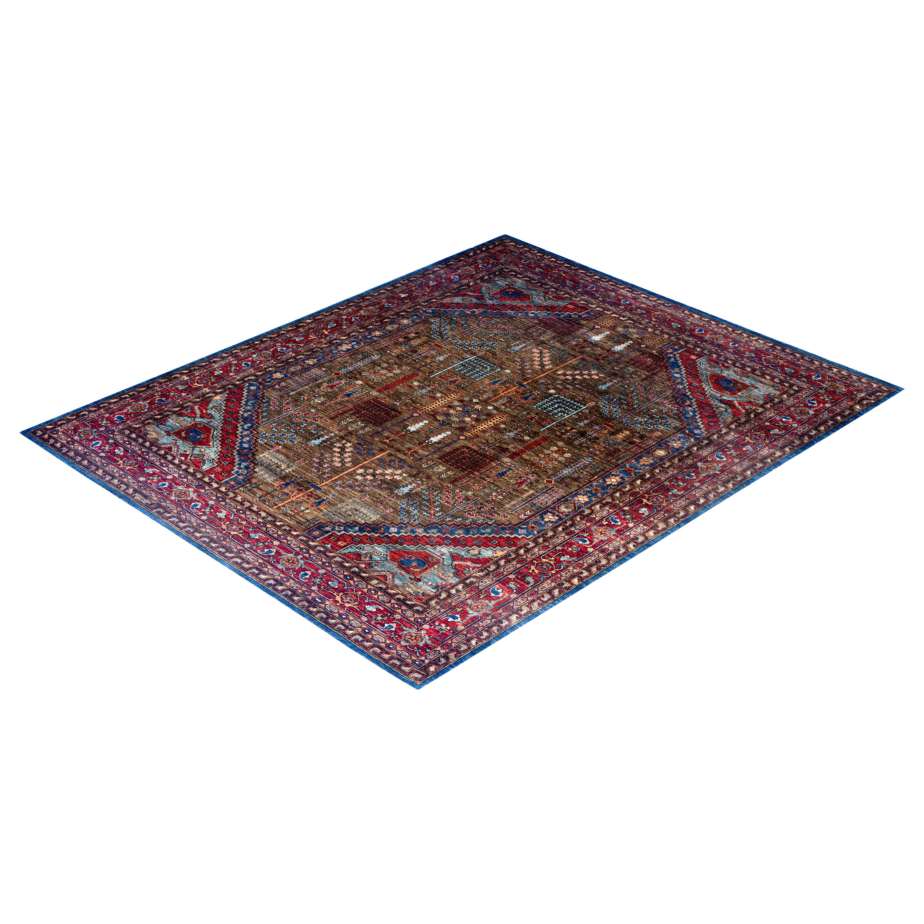 Red Traditional Serapi Wool Rug - 8'2" x 9'11"