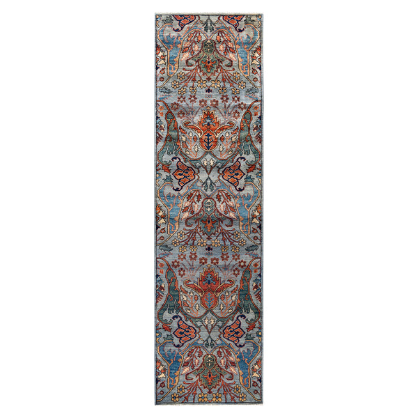 Grey Traditional Serapi Wool Runner - 2'10" x 10'1"